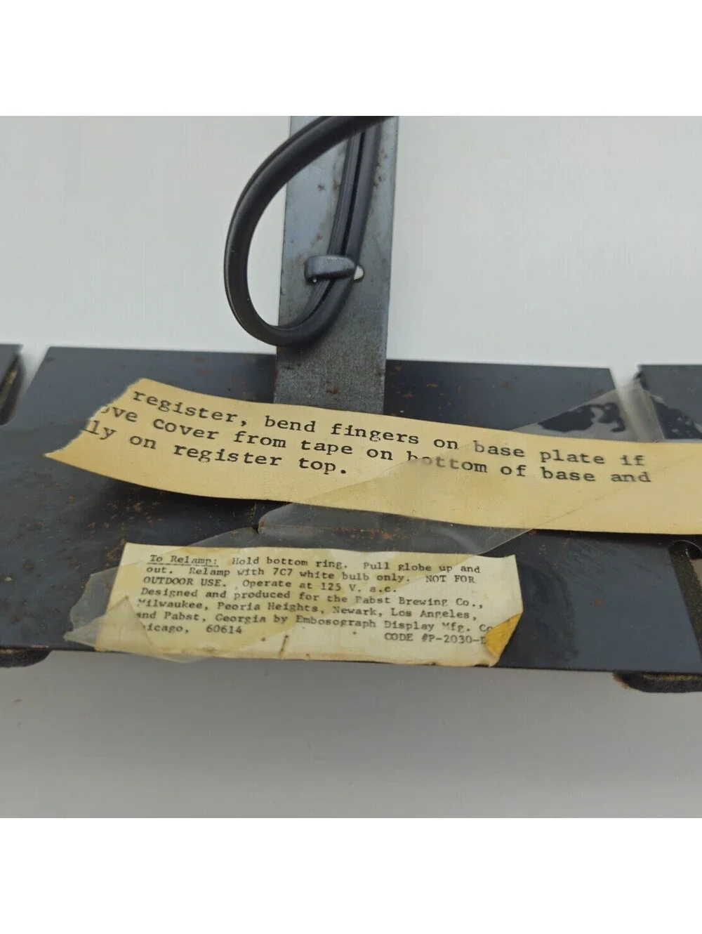 Vintage Pabst Blue Ribbon RARE Cash Register Light Tested WORKS